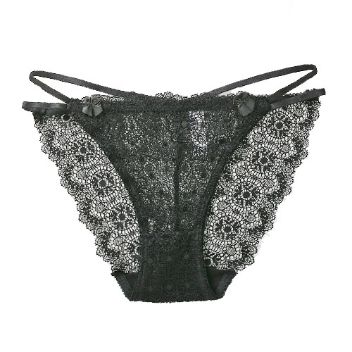 Women's black lace panty