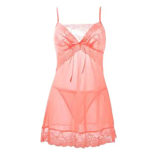 Pink lace baby doll dress