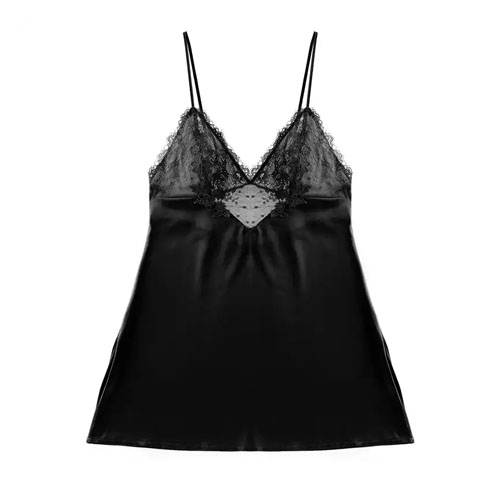 Black lace baby doll dress