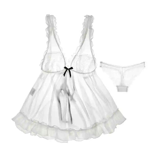 White lace baby doll dress