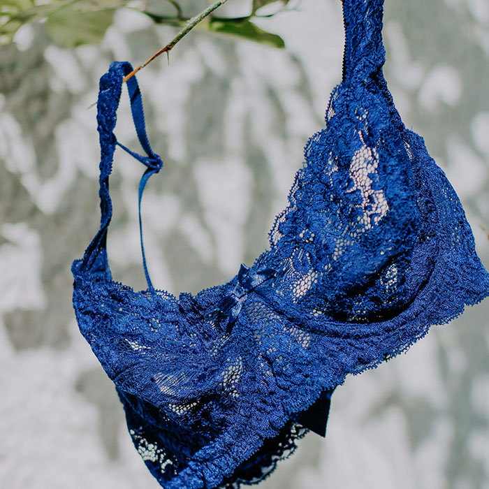 Blue lace sexy bra